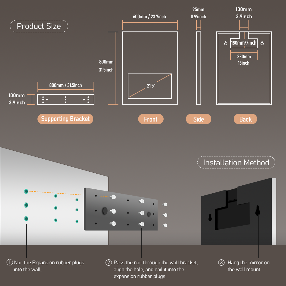 (Sale)32 x 24 inch Smart Bathroom Vanity Waterproof Mirror Build in 21.5 inch Touch Screen TV with Adjustable 3 Color Led Lighted /Bluetooth /Weather Forecast/Health Monitoring/Watch Streaming(LEOSMJMG-800)