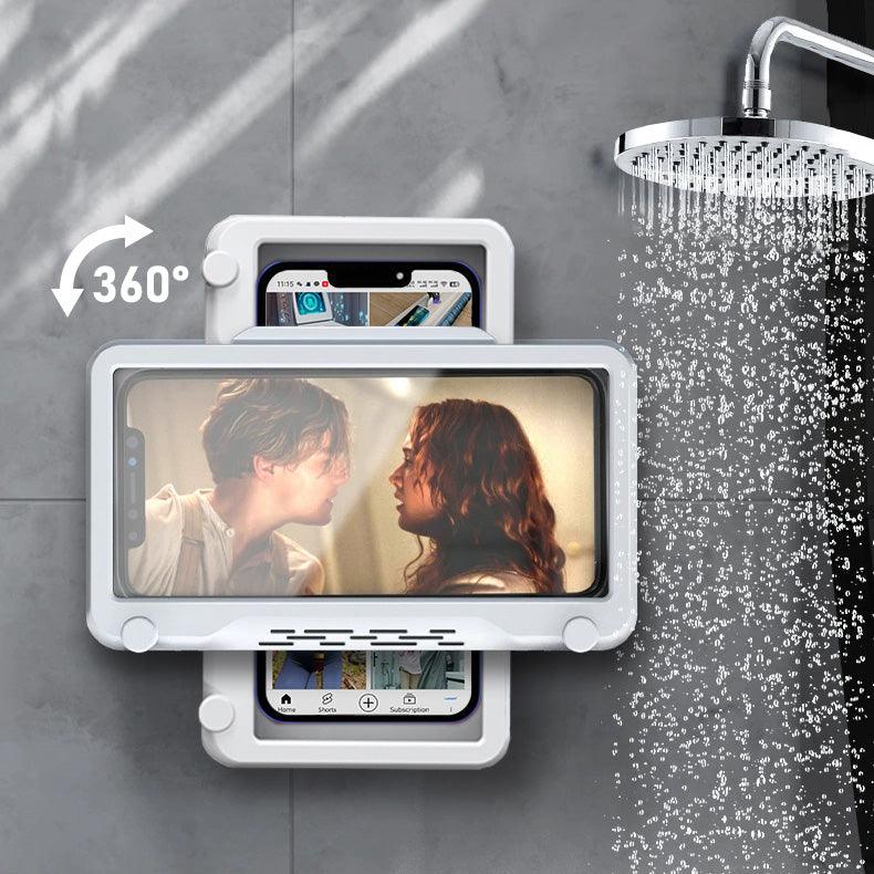 Bathroom waterproof mobile phone box without punching stand for bathing and watching TV toilet kitchen bathroom waterproof box - leotachi