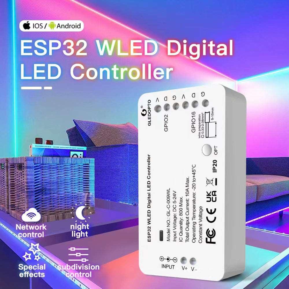 ESP32 WLED LED-Controller mit dynamischen DIY-Modi für WS2811 WS2812 S ...
