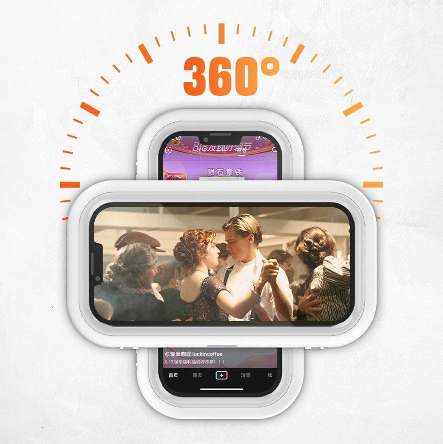 Bathroom waterproof mobile phone box without punching stand for bathing and watching TV toilet kitchen bathroom waterproof box - leotachi