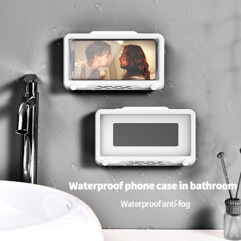 Bathroom waterproof mobile phone box without punching stand for bathing and watching TV toilet kitchen bathroom waterproof box - leotachi