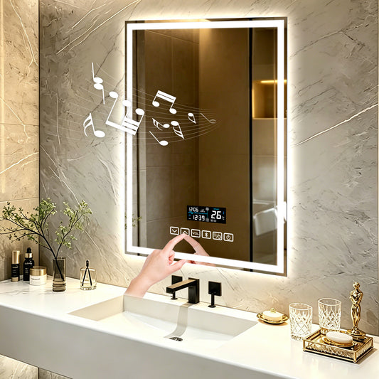 Leotachi 24x32 Smart LED Vanity Mirror with 6 Touch Control Buttons
