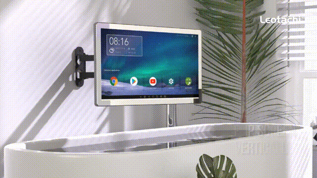 (Sale)21.5 inch Touch Screen Mirror IP66 Waterproof TV for Bathroom Shower - Support 360° Rotation, 500 nits High Brightness Full HD 1080P LED Built-in Android OS WiFi/LAN/USB/BT/HDMI( LEOSMJMG-215) - leotachi