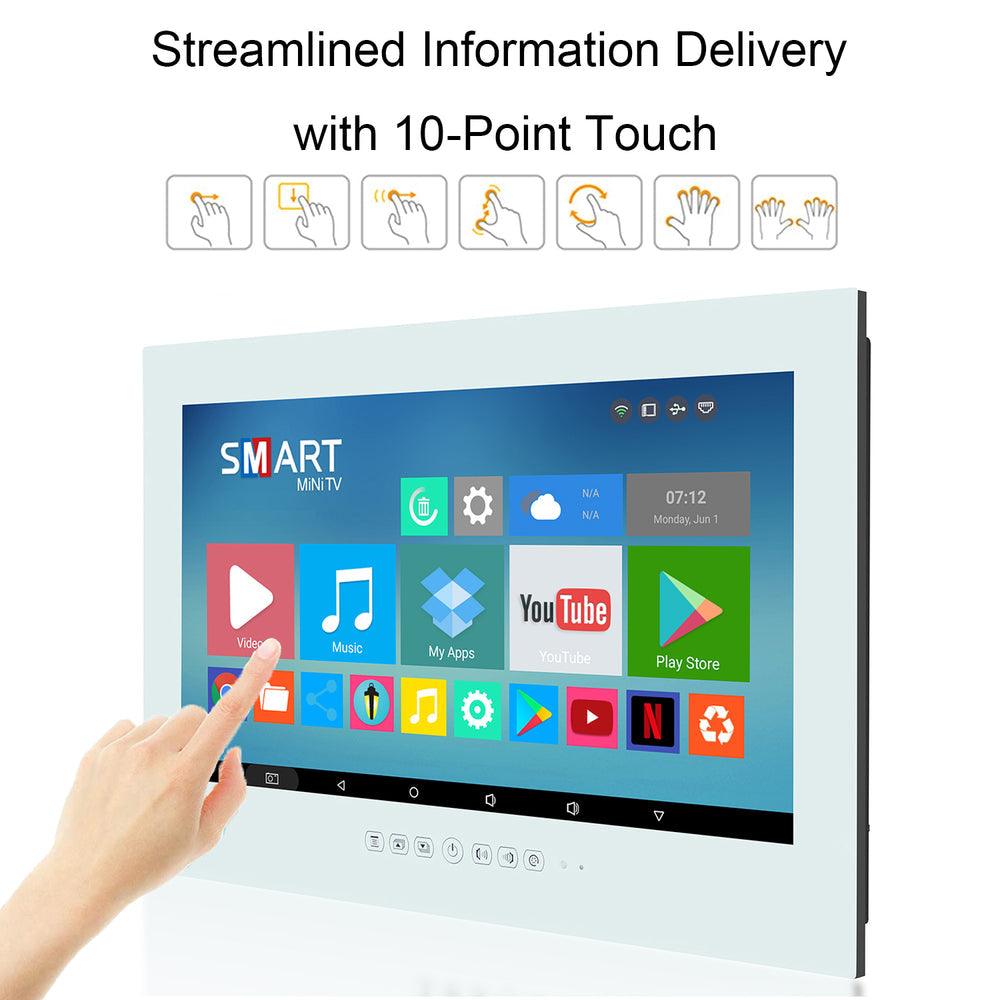 Leotachi Smart Waterproof Outdoor TV (Non-Mirror) Touch Screen with Android 11.0 System, 8G+64GB, Brightness 500 with Built-in HDTV Tuner,Wi-Fi(LEHGO Series) - leotachi